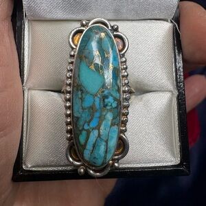 Turquoise and Silver Women's Ring